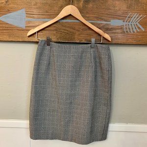 Alia Black and White Houndstooth Pencil Skirt